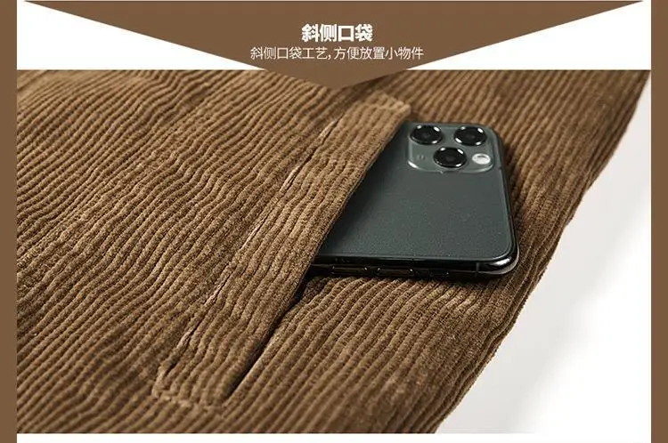 Men's Wear Single Breasted Loose Jacket Men's Corduroy Jacket Coat Winter Jacket Fashion Coat Casual Plush Outfit Winproof Coats