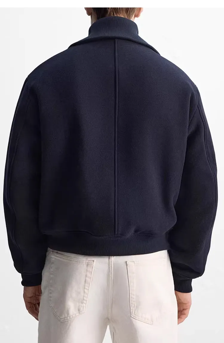 MAMELICCE Original design Men's knitted high collar faux woolen cotton jacket loose thick co high quality padding jackets