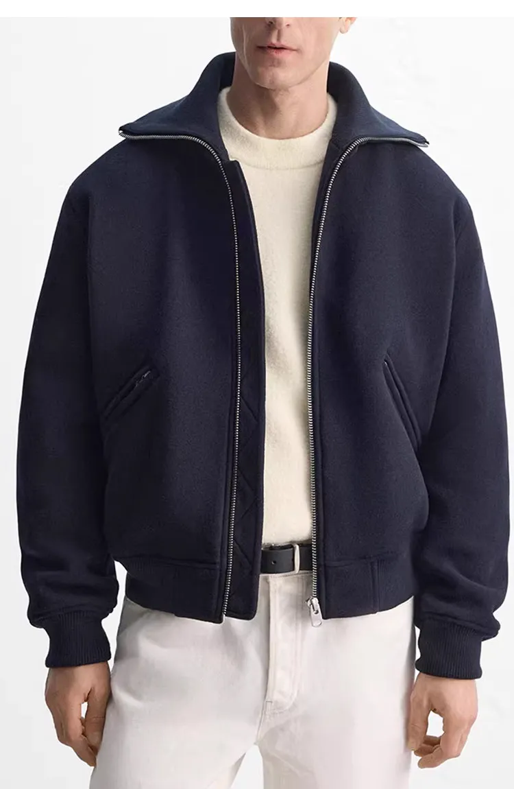 MAMELICCE Original design Men's knitted high collar faux woolen cotton jacket loose thick co high quality padding jackets
