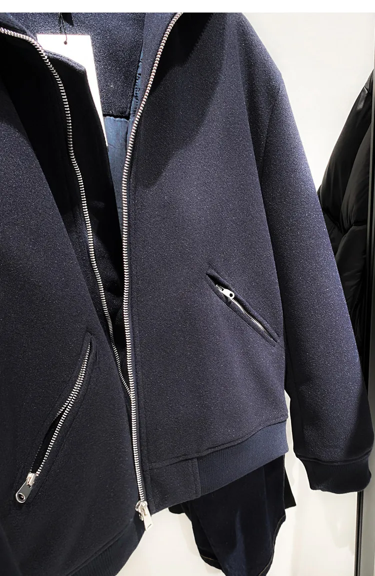 MAMELICCE Original design Men's knitted high collar faux woolen cotton jacket loose thick co high quality padding jackets