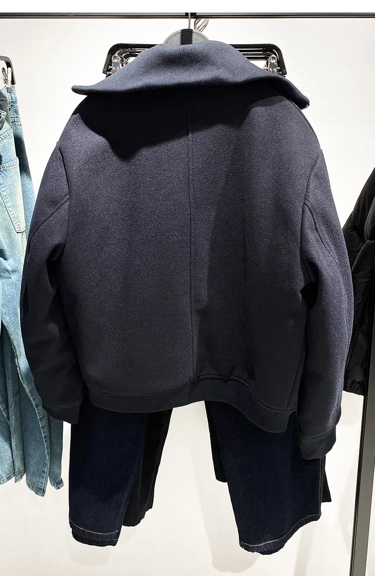 MAMELICCE Original design Men's knitted high collar faux woolen cotton jacket loose thick co high quality padding jackets