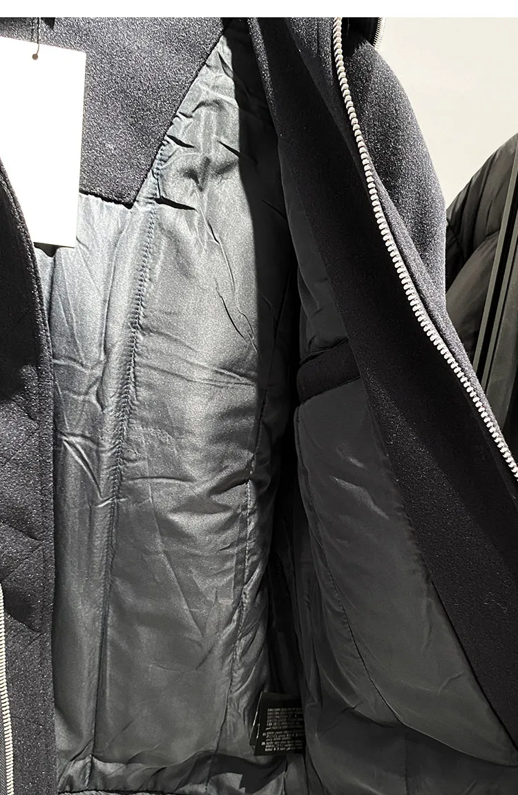 MAMELICCE Original design Men's knitted high collar faux woolen cotton jacket loose thick co high quality padding jackets