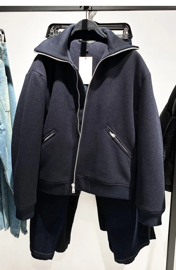 MAMELICCE Original design Men's knitted high collar faux woolen cotton jacket loose thick co high quality padding jackets