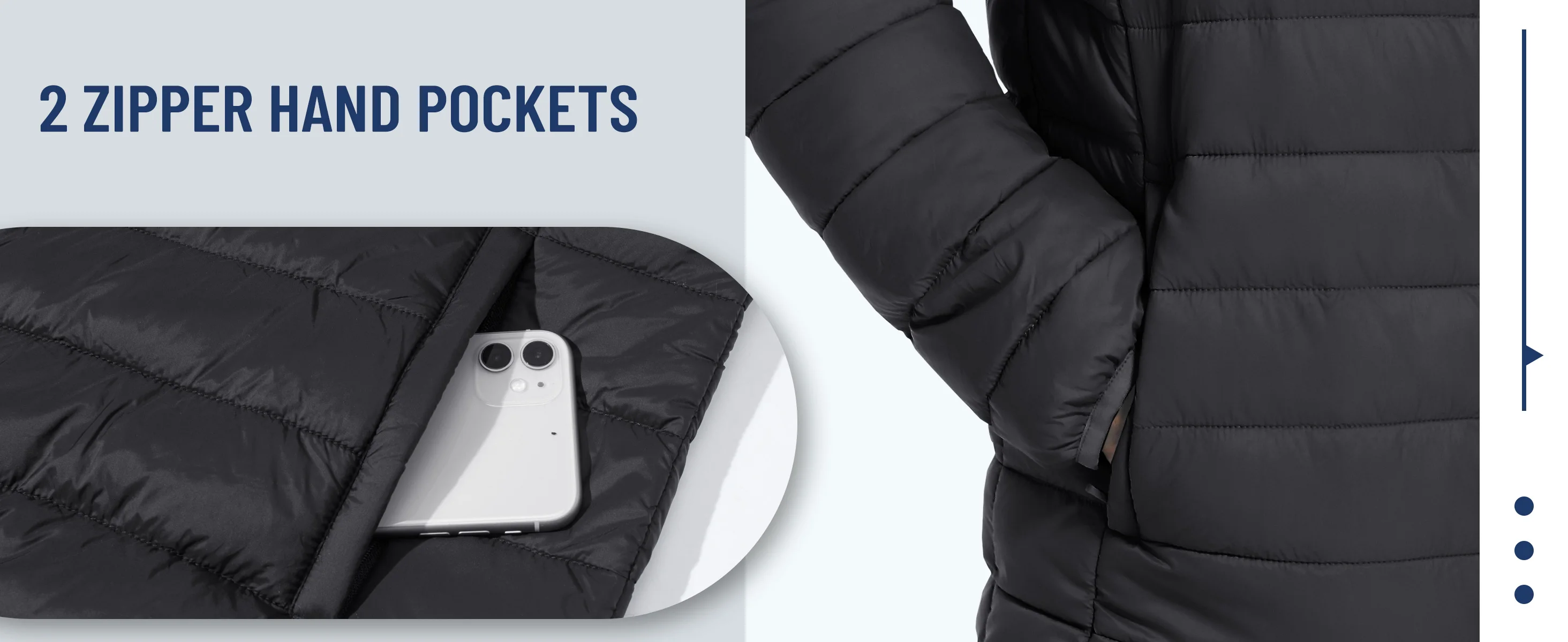 TACVASEN Mens Winter Quilted Puffer Jackets Lightweight Padding Waterproof Jackets Hooded Insulated Warm Outdoor Work Male Coats
