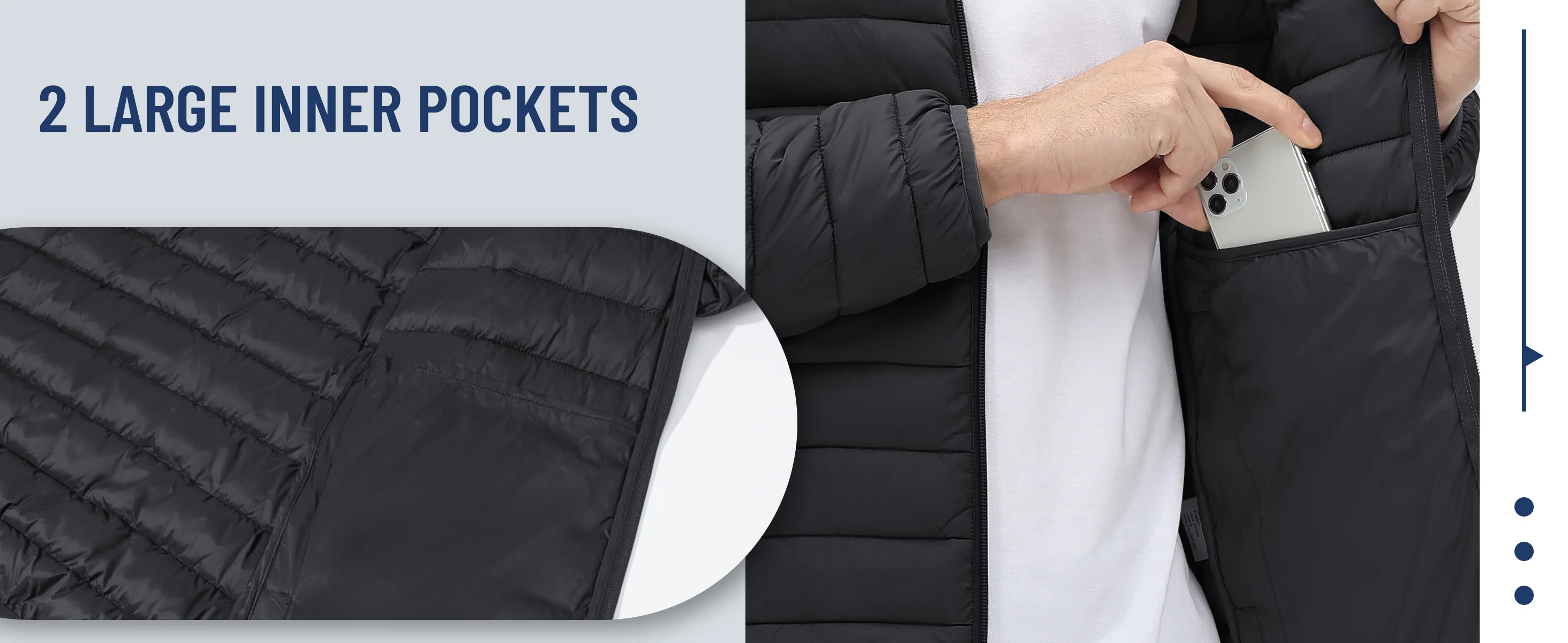 TACVASEN Mens Winter Quilted Puffer Jackets Lightweight Padding Waterproof Jackets Hooded Insulated Warm Outdoor Work Male Coats