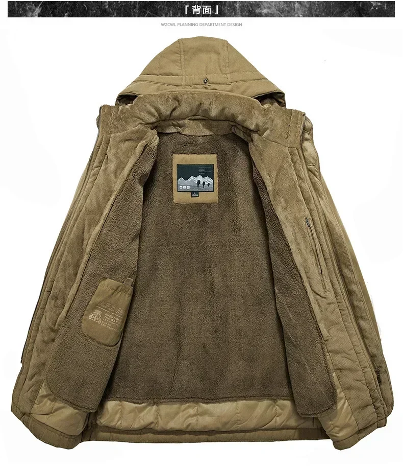 Men Military New Jacket Parkas Winter Men's Pile Jacket Outdoor Coat Men's Thermal Hooded Casual New Coat Thermal Thick Jacket