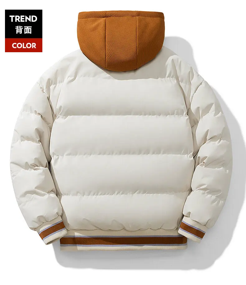 Winter Jacket Men's Zipper New Jacket Streetwear Windproof Fashion Jacket Hooded Parkers Winter Thick Thermal Cotton Coat Men's