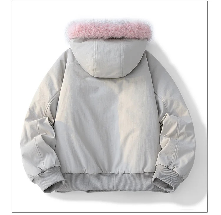 Winter Jacket Man Women Fur Collar Fashion Parka Thick Warm Coat Oversize Loose Casual Jacket Hooded American Streetwear Cool