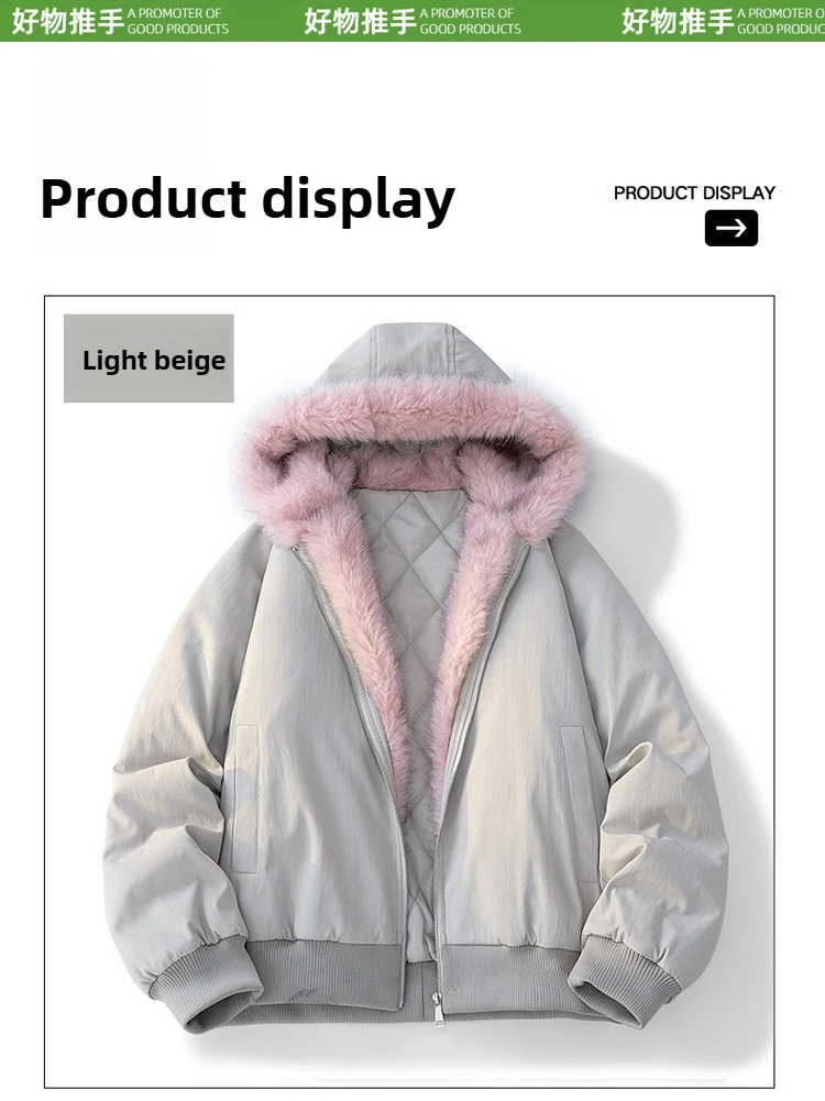 Winter Jacket Man Women Fur Collar Fashion Parka Thick Warm Coat Oversize Loose Casual Jacket Hooded American Streetwear Cool