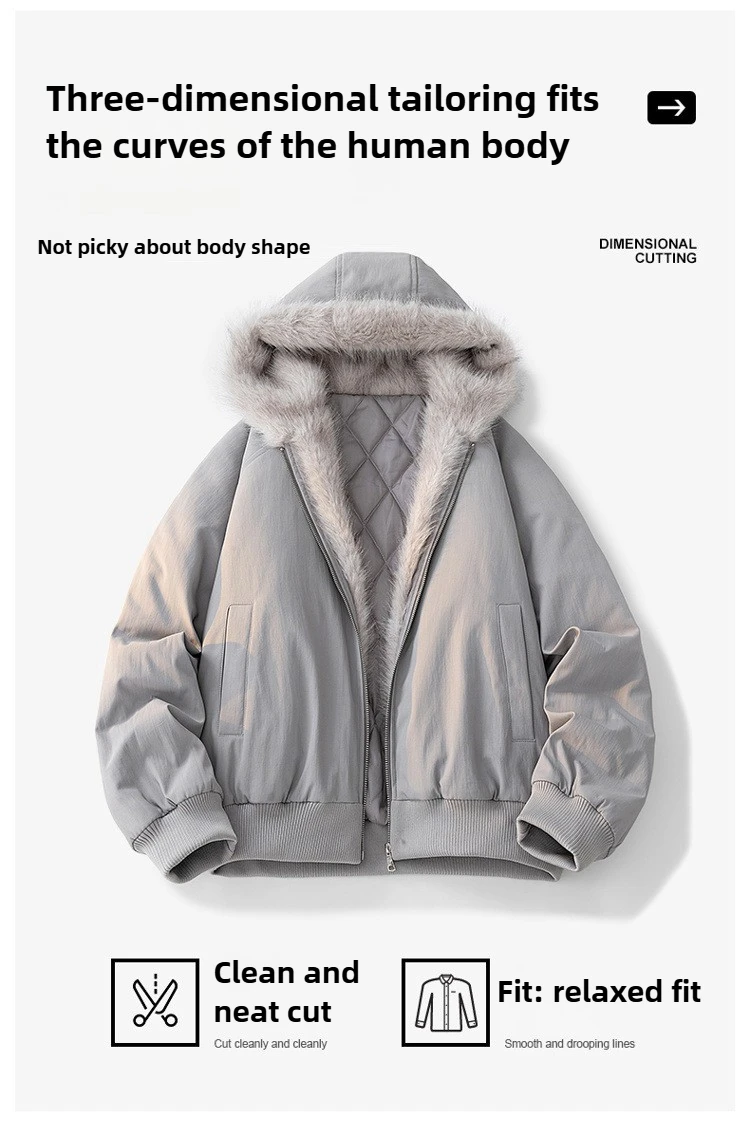 Winter Jacket Man Women Fur Collar Fashion Parka Thick Warm Coat Oversize Loose Casual Jacket Hooded American Streetwear Cool