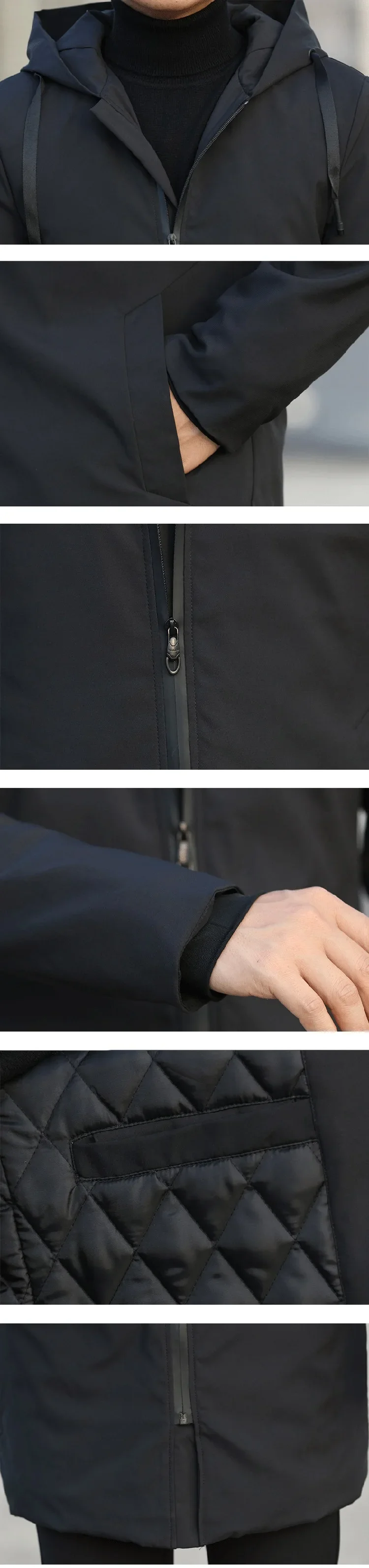 Autumn Winter Men's Trench Coat Male Windbreaker Outerwear Jaquet Man Coat Men Casual Thicken Warm Hooded Parkas Men Jackets