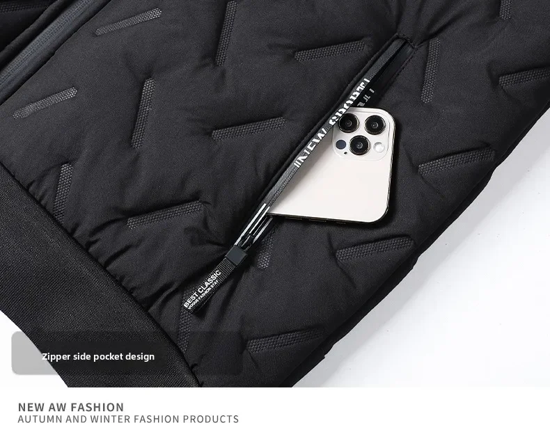 Men's Warm Fleece Lined Hooded Jacket Winter Zipper Pocket Jackets Outdoor Sports Coat Leisure Workwear Clothes Windproof Jacket
