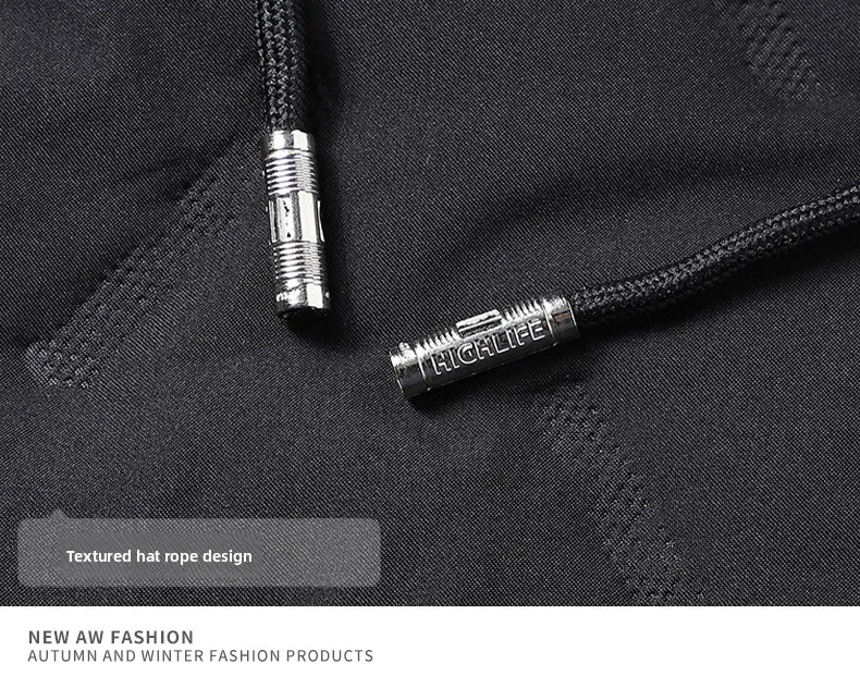 Men's Warm Fleece Lined Hooded Jacket Winter Zipper Pocket Jackets Outdoor Sports Coat Leisure Workwear Clothes Windproof Jacket