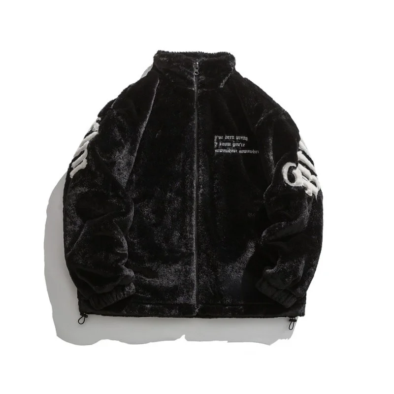 2025 Winter New American Street Letter Embroidered Fleece Fashion Casual Warm Mens Winter Jackets and Coats