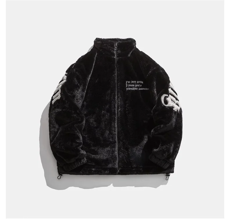 2025 Winter New American Street Letter Embroidered Fleece Fashion Casual Warm Mens Winter Jackets and Coats
