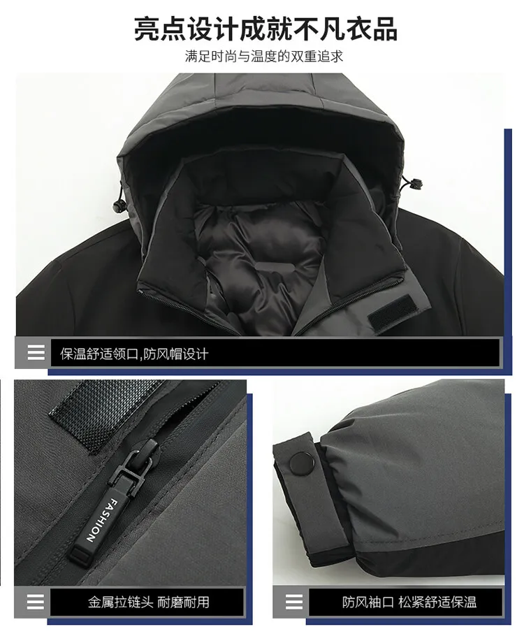 Mens Autumn Hooded Casual Brand Windproof Outwear Hat Parkas Male Jacket Waterproof Parkas Long Jacket New Winter Men Warm Coat