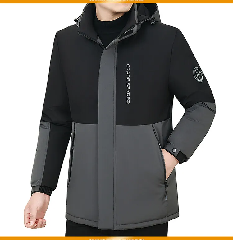 Mens Autumn Hooded Casual Brand Windproof Outwear Hat Parkas Male Jacket Waterproof Parkas Long Jacket New Winter Men Warm Coat