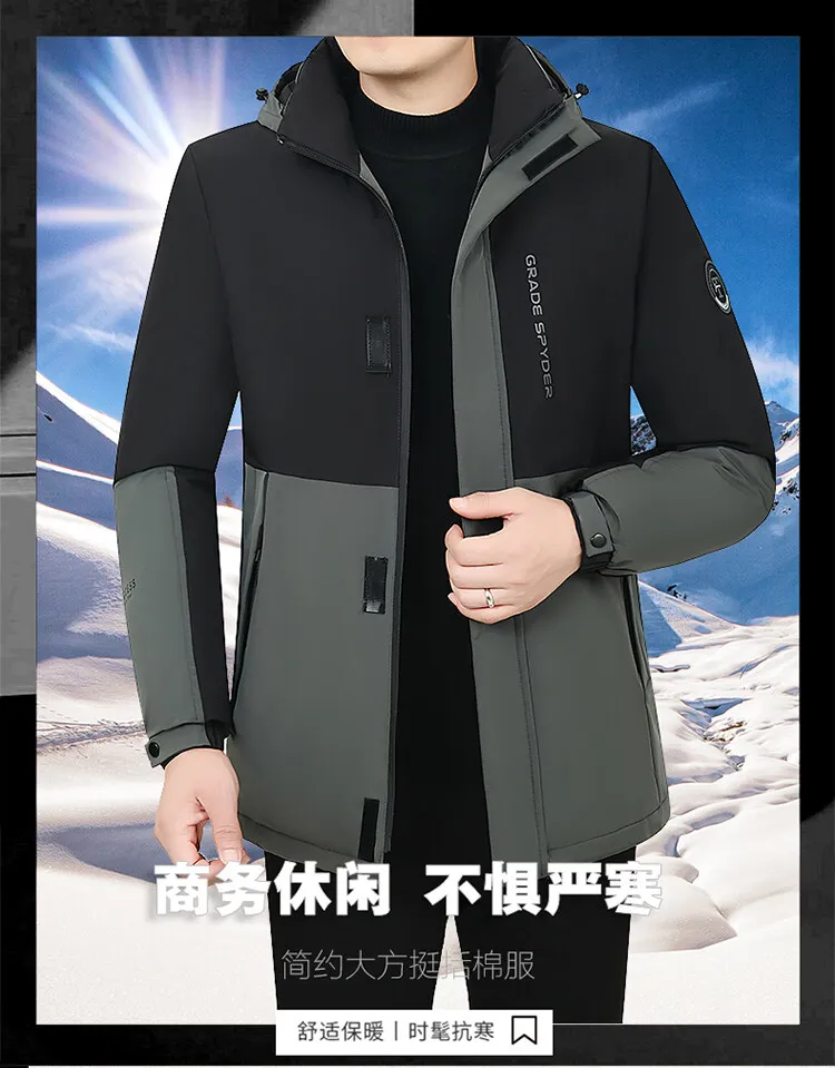 Mens Autumn Hooded Casual Brand Windproof Outwear Hat Parkas Male Jacket Waterproof Parkas Long Jacket New Winter Men Warm Coat