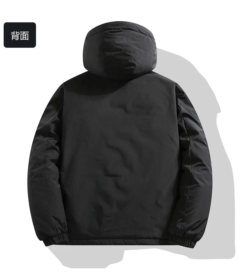 Men's Casual Warm Jackets Mens Plus Velvet Thickening Hooded Coats Winter Jacket Men Parka Thick Warm Hooded Windbreaker