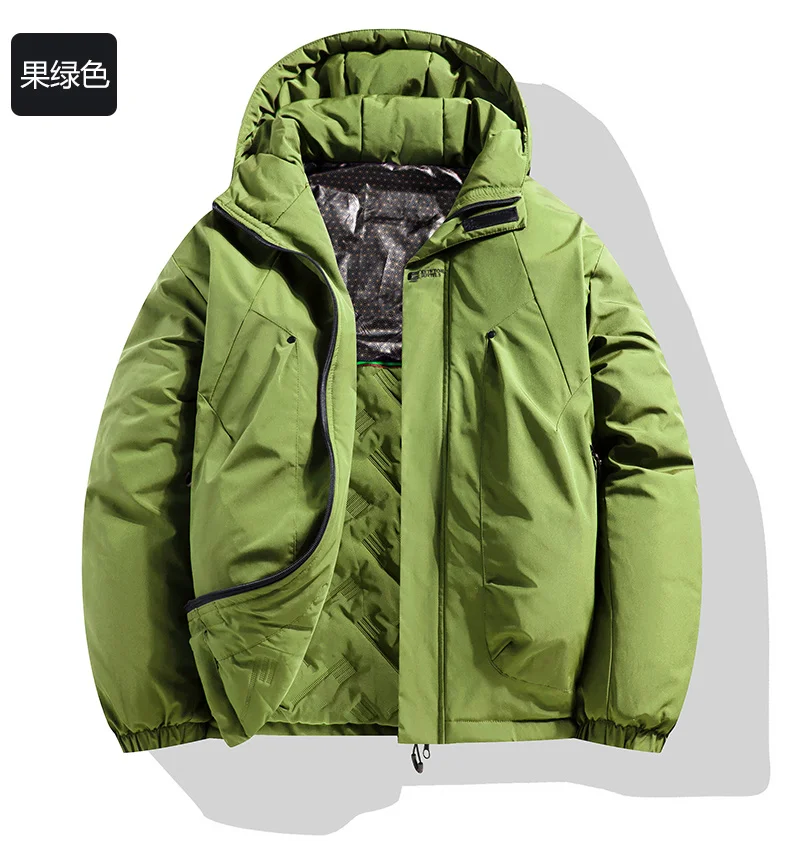 Men's Casual Warm Jackets Mens Plus Velvet Thickening Hooded Coats Winter Jacket Men Parka Thick Warm Hooded Windbreaker
