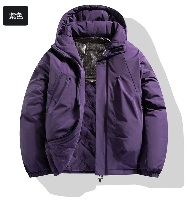 Men's Casual Warm Jackets Mens Plus Velvet Thickening Hooded Coats Winter Jacket Men Parka Thick Warm Hooded Windbreaker