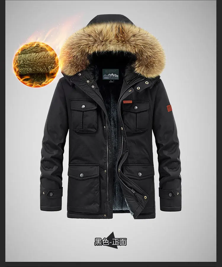 plus size 8XL Men hooded Fashion Mens Parkas Thicken Male Thick Warm Coat Parkas Hooded Winter Windproof Man Jacket Parka mens