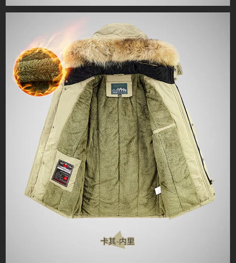 plus size 8XL Men hooded Fashion Mens Parkas Thicken Male Thick Warm Coat Parkas Hooded Winter Windproof Man Jacket Parka mens