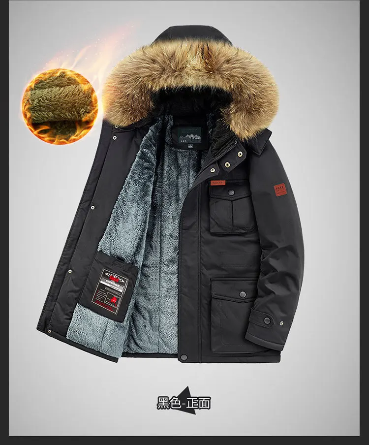 plus size 8XL Men hooded Fashion Mens Parkas Thicken Male Thick Warm Coat Parkas Hooded Winter Windproof Man Jacket Parka mens