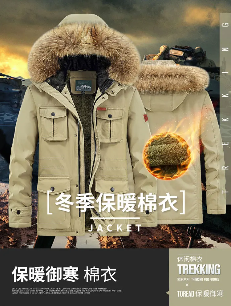 plus size 8XL Men hooded Fashion Mens Parkas Thicken Male Thick Warm Coat Parkas Hooded Winter Windproof Man Jacket Parka mens