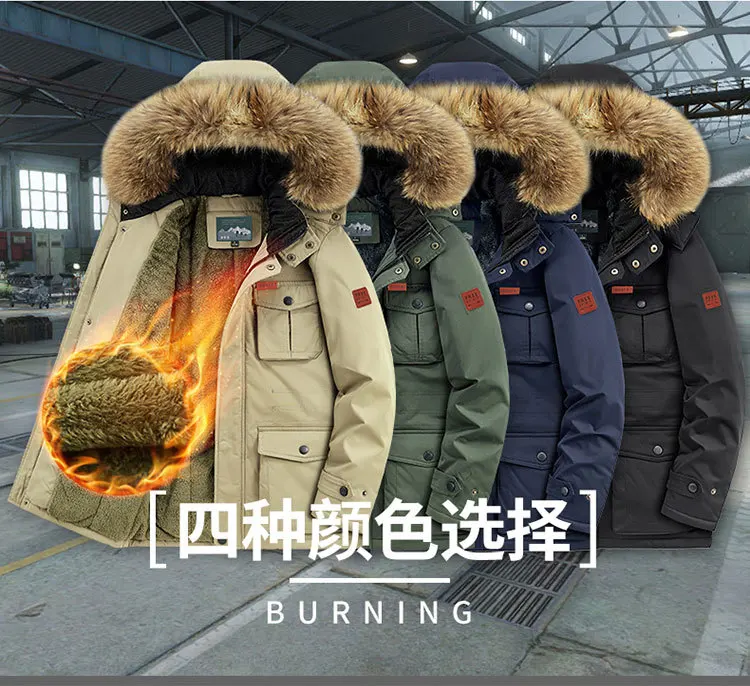 plus size 8XL Men hooded Fashion Mens Parkas Thicken Male Thick Warm Coat Parkas Hooded Winter Windproof Man Jacket Parka mens