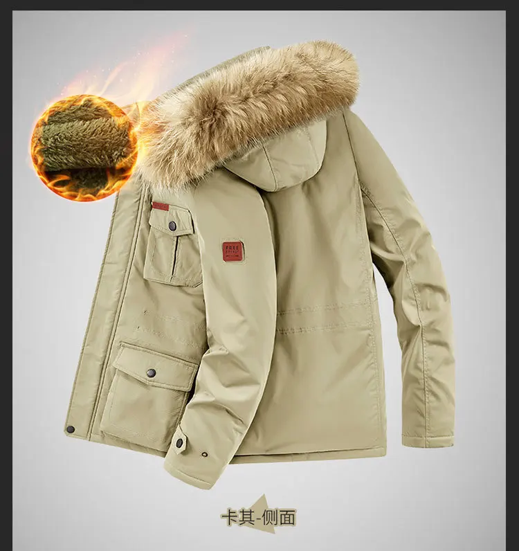plus size 8XL Men hooded Fashion Mens Parkas Thicken Male Thick Warm Coat Parkas Hooded Winter Windproof Man Jacket Parka mens