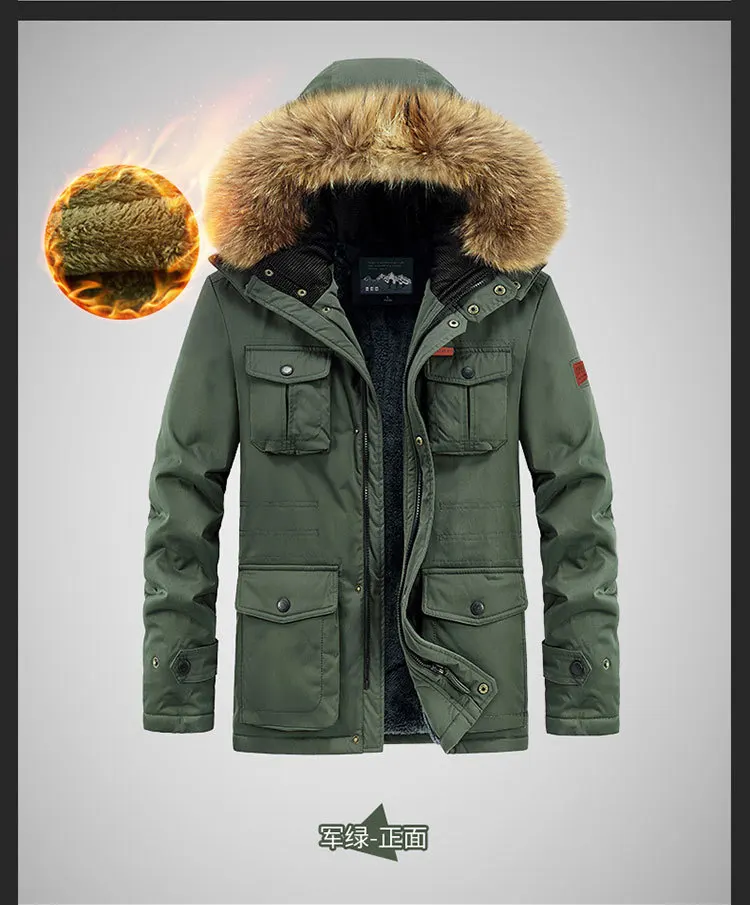 plus size 8XL Men hooded Fashion Mens Parkas Thicken Male Thick Warm Coat Parkas Hooded Winter Windproof Man Jacket Parka mens