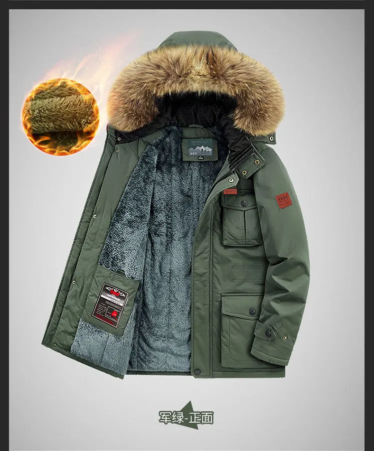 plus size 8XL Men hooded Fashion Mens Parkas Thicken Male Thick Warm Coat Parkas Hooded Winter Windproof Man Jacket Parka mens