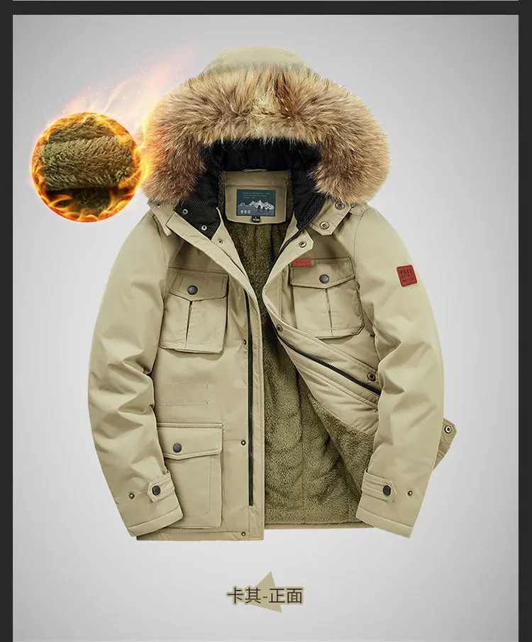 plus size 8XL Men hooded Fashion Mens Parkas Thicken Male Thick Warm Coat Parkas Hooded Winter Windproof Man Jacket Parka mens