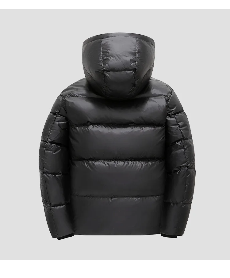 Men's Fashion New Parkas Streetwear Winter Men Parkas Thicken Warm Coat Men's Solid Color Parkas Coat Mens Glossy Black Jackets