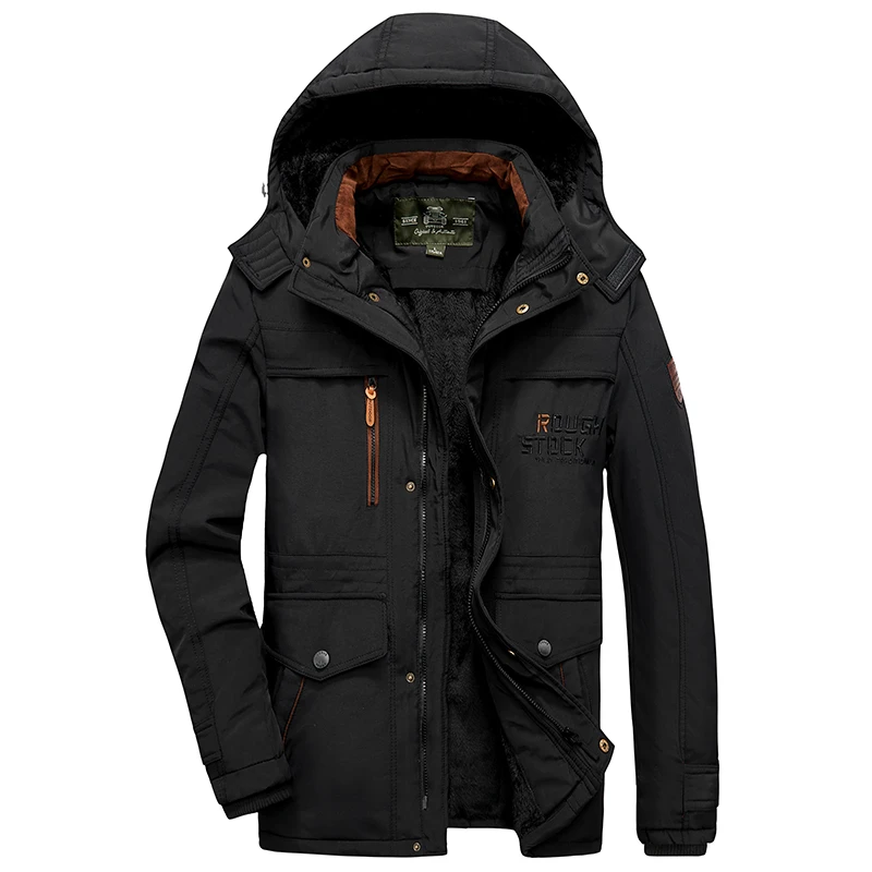 New Brand Men's Casual Jacket Fashion Thick Winter Parkas Male Fur Trench Overcoat Heated Warm Jackets Coats Parka Men