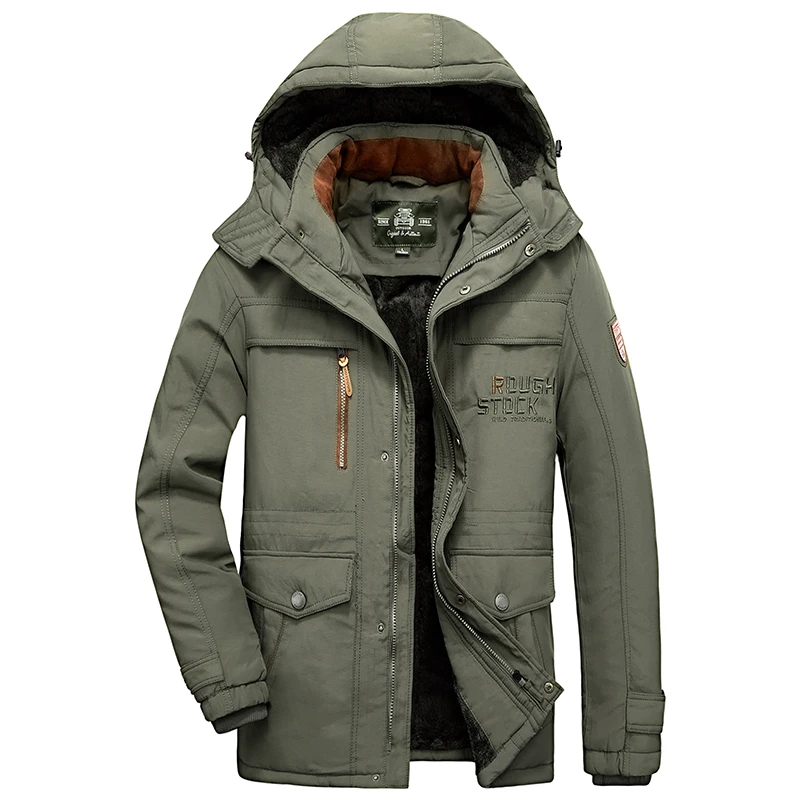 New Brand Men's Casual Jacket Fashion Thick Winter Parkas Male Fur Trench Overcoat Heated Warm Jackets Coats Parka Men