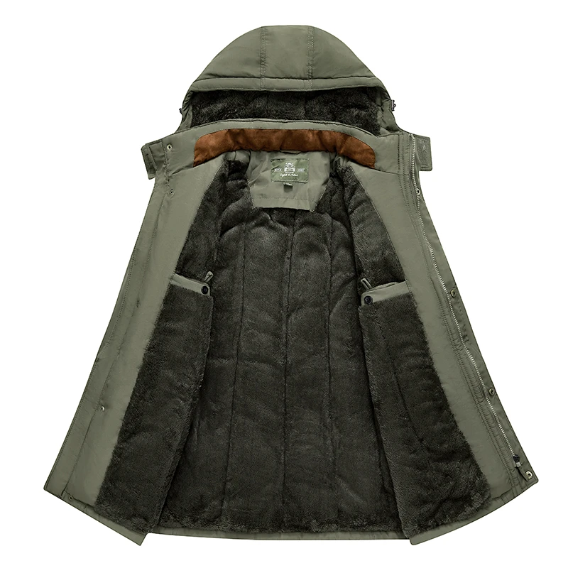 New Brand Men's Casual Jacket Fashion Thick Winter Parkas Male Fur Trench Overcoat Heated Warm Jackets Coats Parka Men