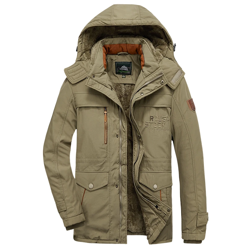 New Brand Men's Casual Jacket Fashion Thick Winter Parkas Male Fur Trench Overcoat Heated Warm Jackets Coats Parka Men