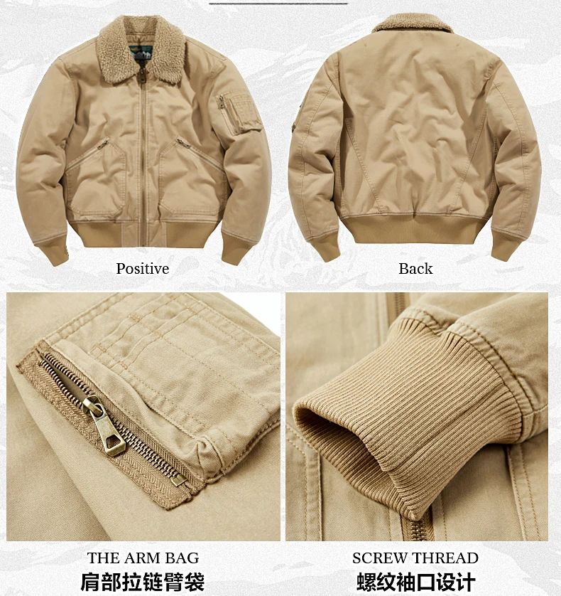 Fleece Bomber Coats Military Outdoor Cotton-Padded Windbreakers Men Clothing Men's Thicken Parkas Warm Winter Jacket Cashmere