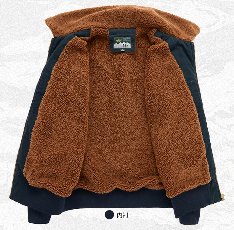 Fleece Bomber Coats Military Outdoor Cotton-Padded Windbreakers Men Clothing Men's Thicken Parkas Warm Winter Jacket Cashmere