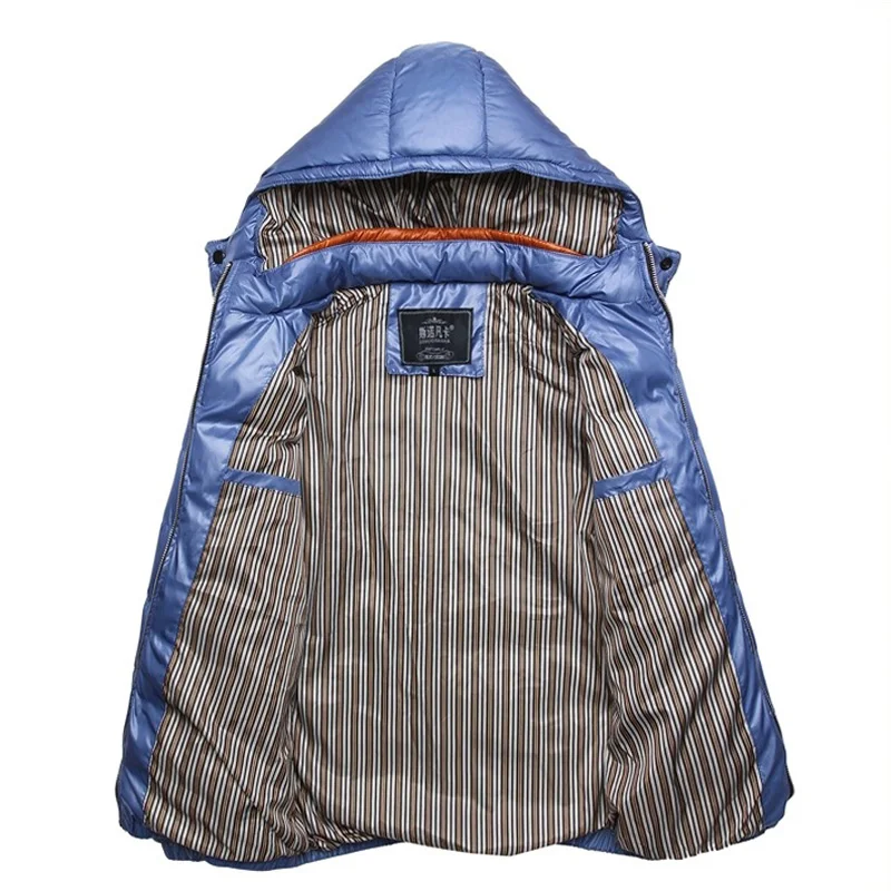 2025 Men's Casual Jacket Cotton Parka Coat Autumn Winter Hooded Cotton Padded Jacket Windproof Outdoor Travel Outwear MY136