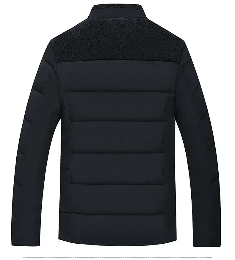 Plush Thickened Parkas Stand Collar Jacket Fashion Coat Padded Overcoat for Men Men's Parker Coat Warm Thick Zipper Winter Men's