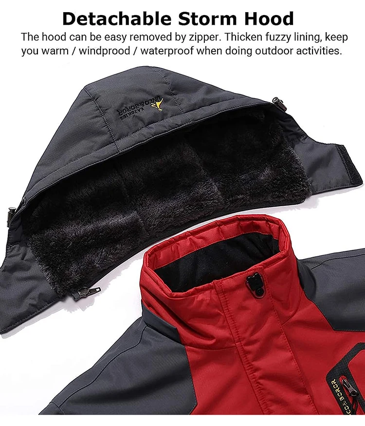 Male Windbreaker Ski Jackets Men's Winter Parkas Outdoor Jacket Thicken Fleece Quality Warm Waterproof Climb Men Thick Coat
