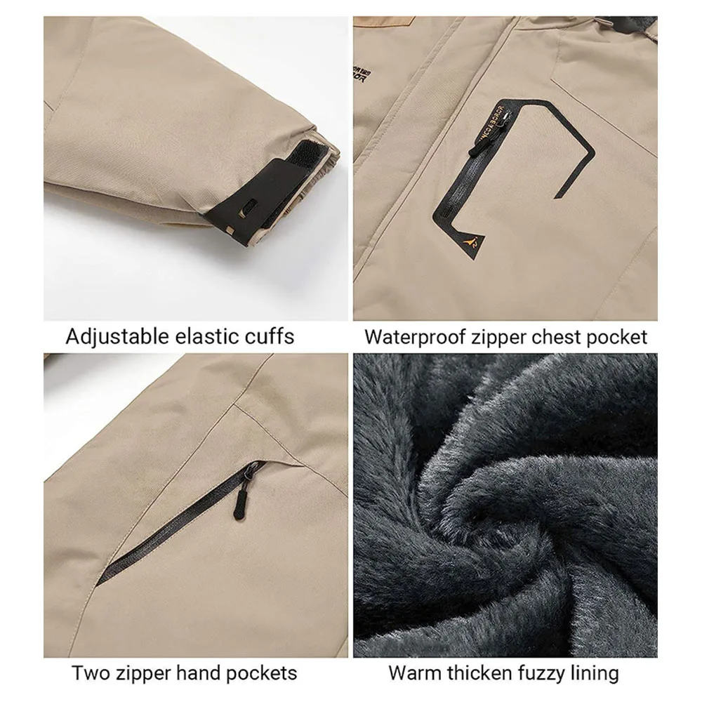 Male Windbreaker Ski Jackets Men's Winter Parkas Outdoor Jacket Thicken Fleece Quality Warm Waterproof Climb Men Thick Coat