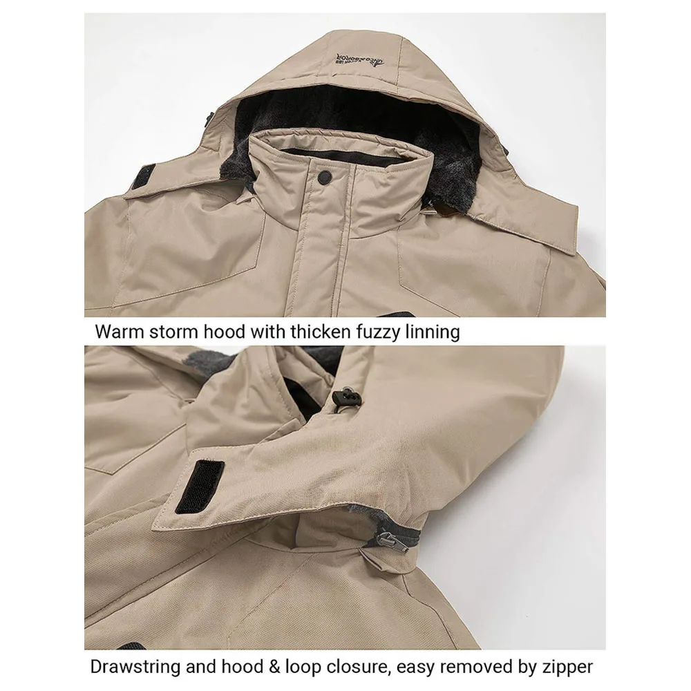 Male Windbreaker Ski Jackets Men's Winter Parkas Outdoor Jacket Thicken Fleece Quality Warm Waterproof Climb Men Thick Coat