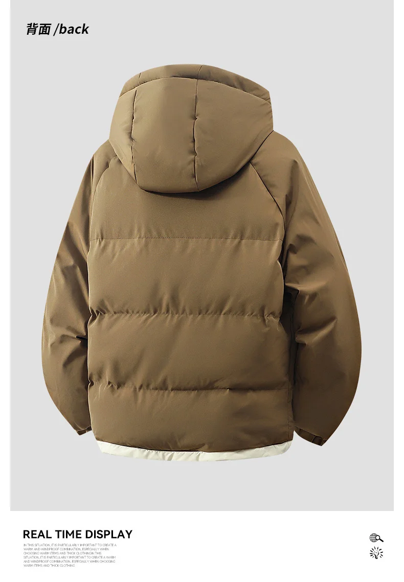 male Outerwear hooded jacket Men's winter loose jacket Cotton coat man fashion parkas Men windproof thick warm Down Jacket