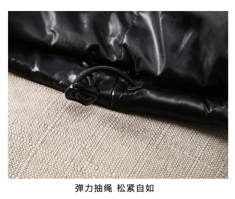 New Winter Bright Down Men Fashion Casual Parkas Coat Thick Warm Glossy White Duck Zipper Male Shiny Hooded Youth Women Jacket