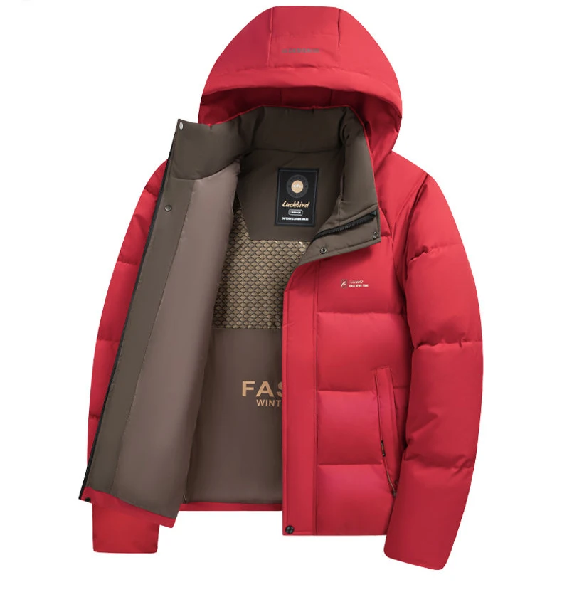 2026 New Winter Parka Men Thicken Casual Coat Slim Fit Outwear Waterproof Warm Solid Color Outdoor Outwear Hooded Coat