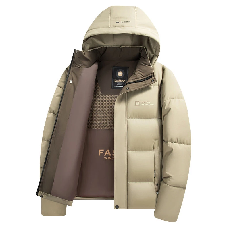 2026 New Winter Parka Men Thicken Casual Coat Slim Fit Outwear Waterproof Warm Solid Color Outdoor Outwear Hooded Coat